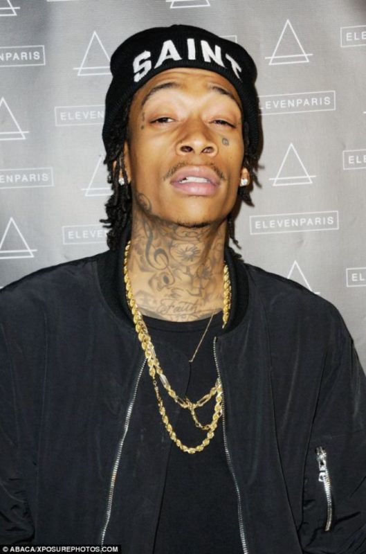 Wiz Khalifa Fantastic Tattoo Design On Neck