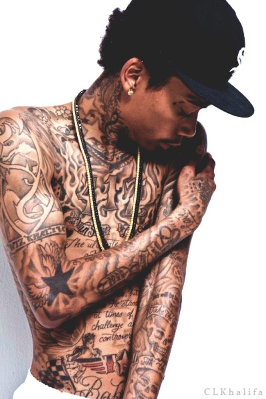 Wiz Khalifa Tattoo Poster On Neck