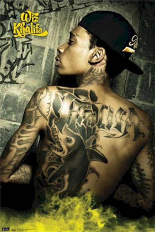 Wiz Khalifa Tattoo Poster On Neck
