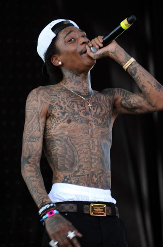 Wiz Khalifa Tattoos Skull Tattoo On Neck