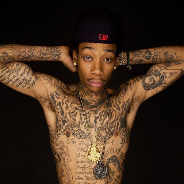 Wiz Khalifa Unique Tattoo Design On Neck