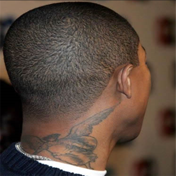 Wonderful Angel Tattoo On Neck