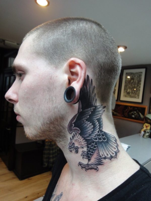 Wonderful  Black And Grey Eagle Tattoo Design