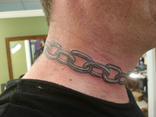 Wonderful Chain Tattoo On Neck