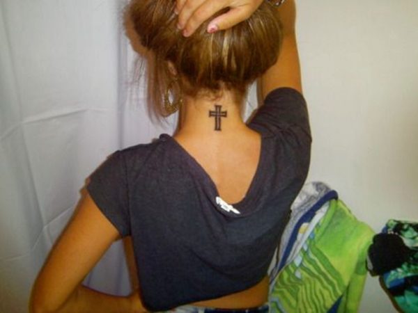 Wonderful Cross Neck Tattoo