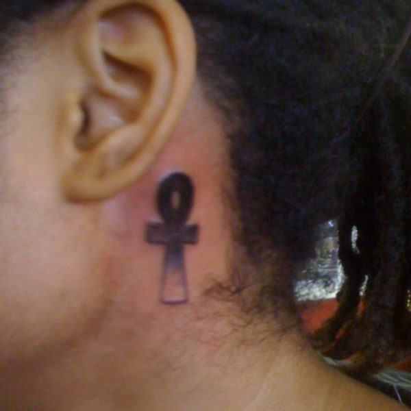 Wonderful Egyptian Neck Tattoo Design