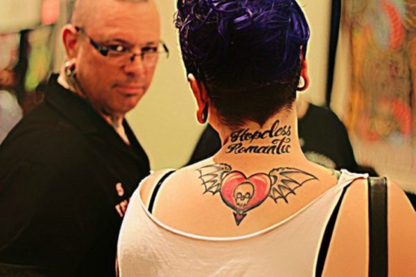 Wonderful Heart Tattoo On Neck