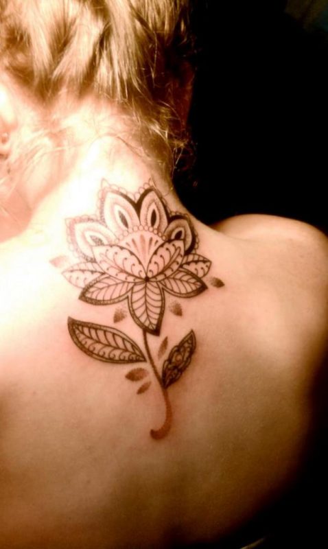 Wonderful Lotus Neck Tattoo