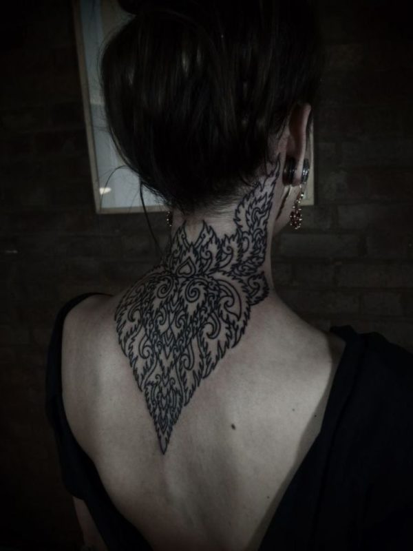 Wonderful Mandala Neck Tattoo