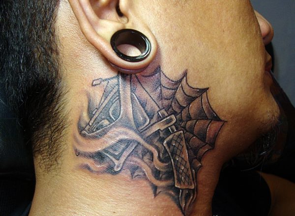 Wonderful Mechanical Black And Grey Tattoo