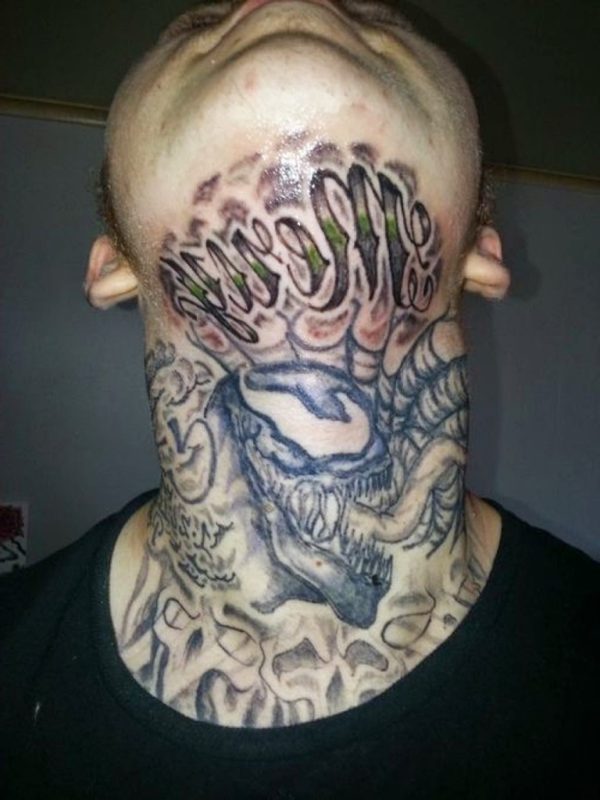 Wonderful Neck Design Tattoo For Men