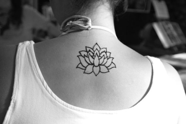 Wonderful Neck Lotus Tattoo