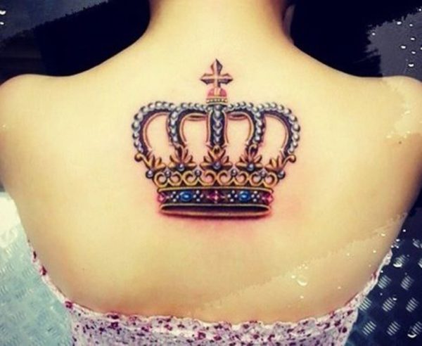 Wonderful Queen Crown Tattoo On Neck