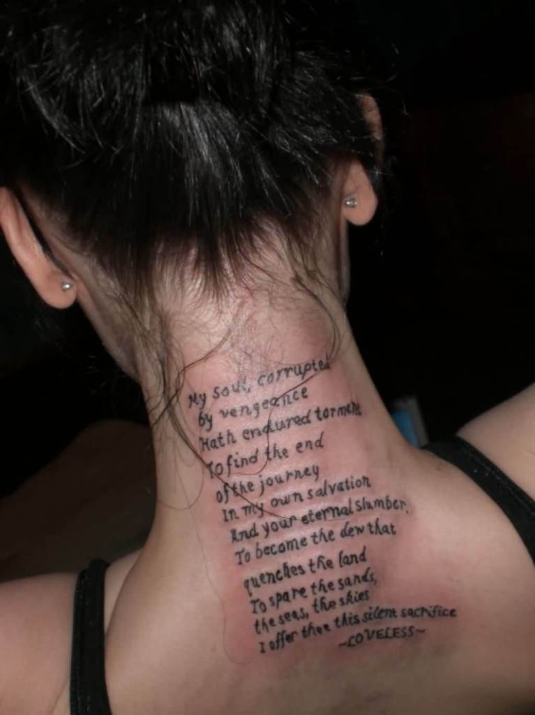 neck tattoos words