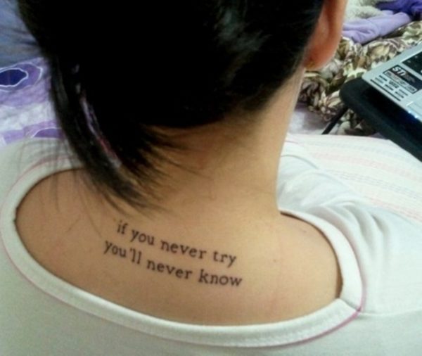 You Will Never Know Neck Tattoo
