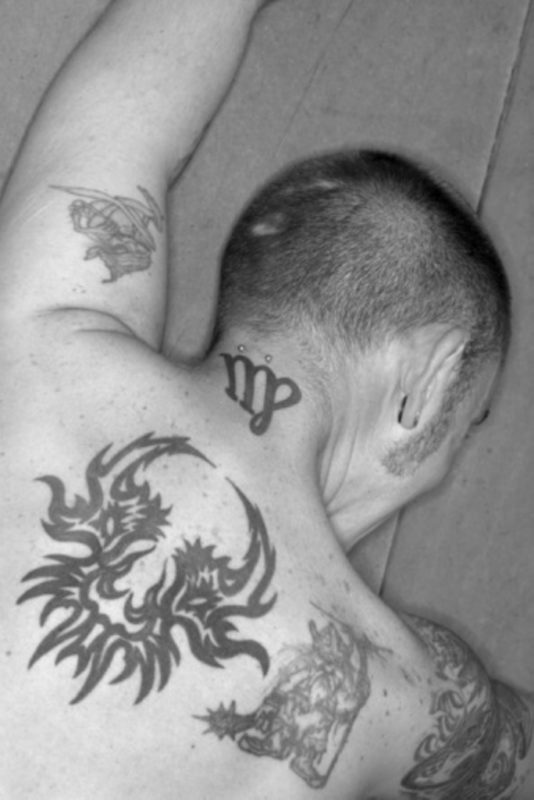 Zodiac Sign Back Neck Tattoo