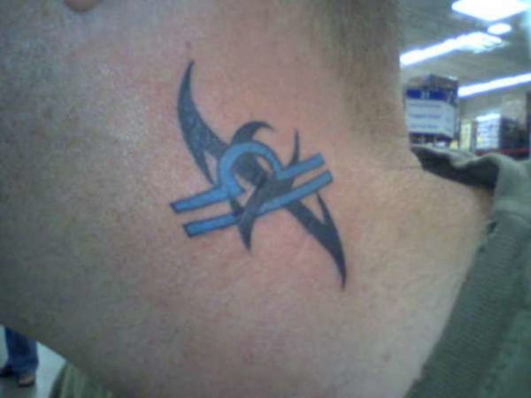 Libra Tattoo On Neck