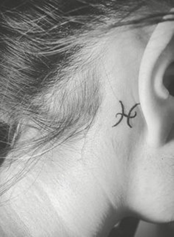 Amazing Pisces Neck Tattoo