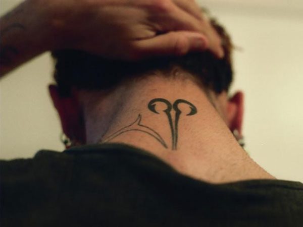 Aries Neck Tattoo Design