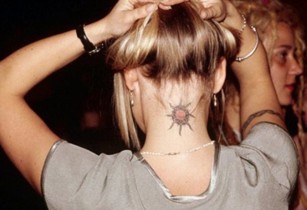 Designer Sun Neck Tattoo