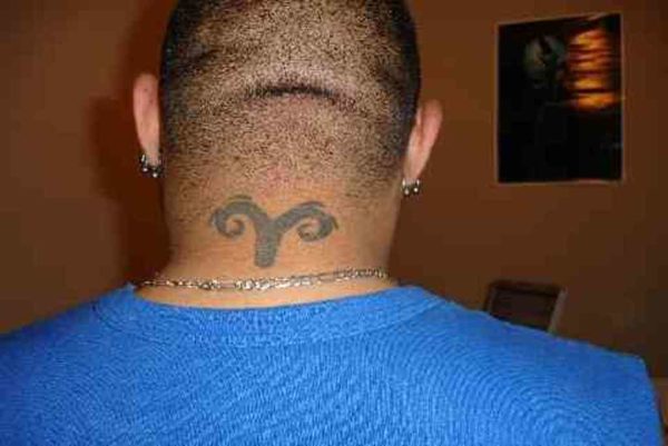 Nice Aries  Neck Tattoo