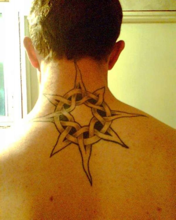 Sun Neck Tattoo