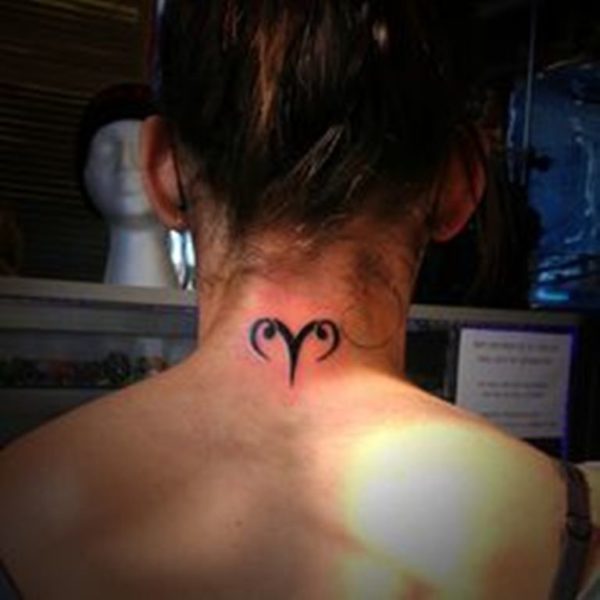 Sweet Aries Neck Back Tattoo